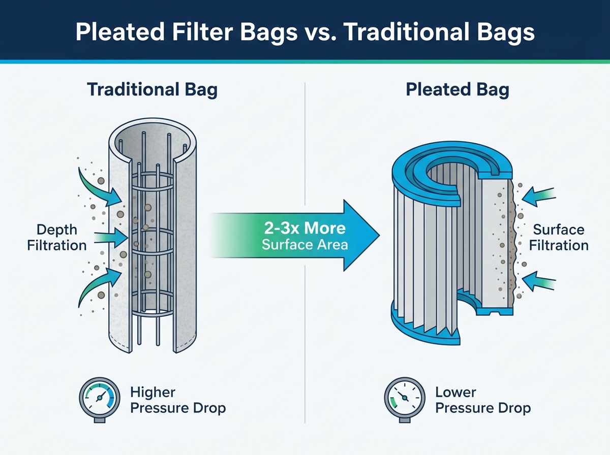 Pleated Filter Bags vs Traditional Bags Comparison